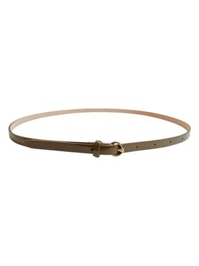 J Crew Women's Olive Green Patent Leather Skinny Buckle Belt Size M